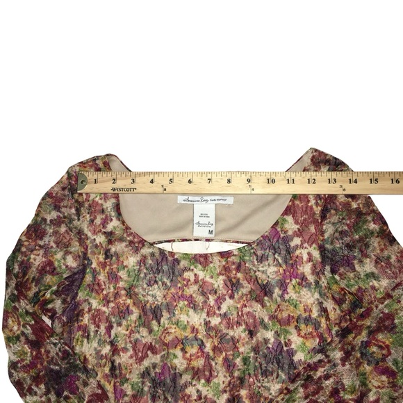 AMERICAN RAG Floral Lace Multi Color Open Back Mini Dress - Women’s Medium - Picture 9 of 15
